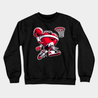 Valentine's Day Heart Basketball Player Slam Dunking Crewneck Sweatshirt